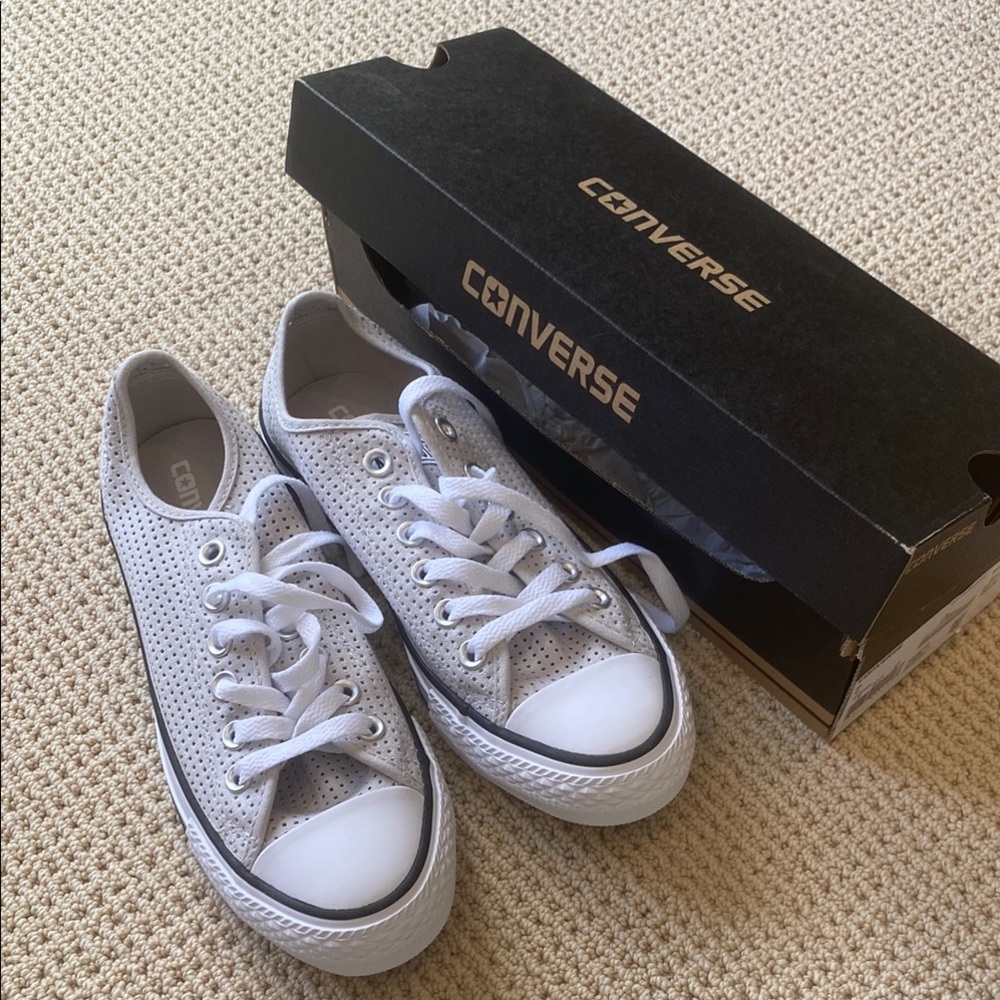Converse White Perforated Sneakers